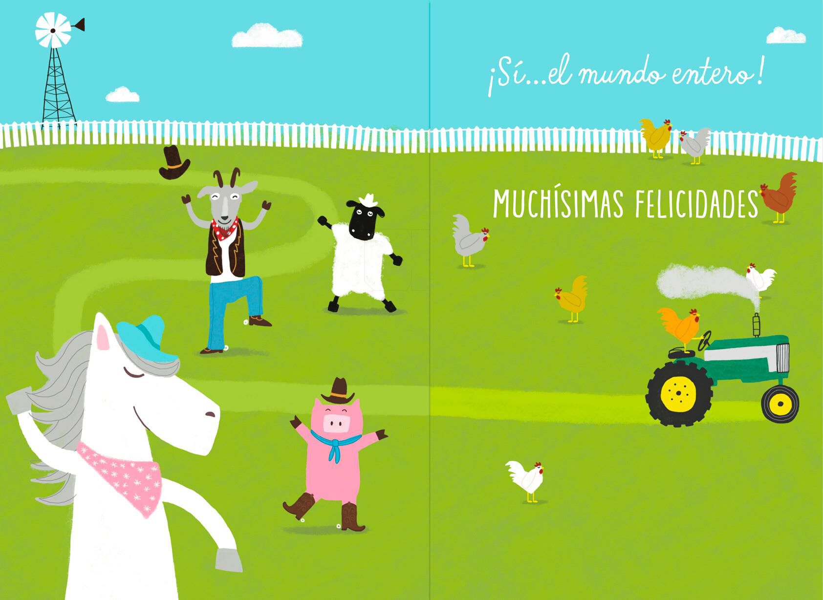 Barnyard Wishes Spanish-Language Musical Birthday Card