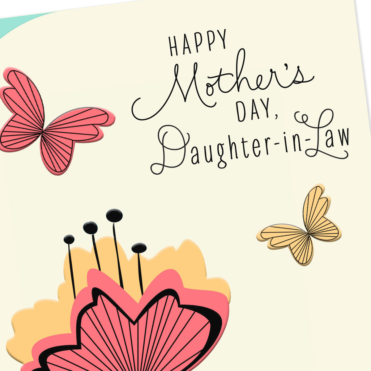 Flowers and Butterflies Mother's Day Card for Daughter-in-Law ...