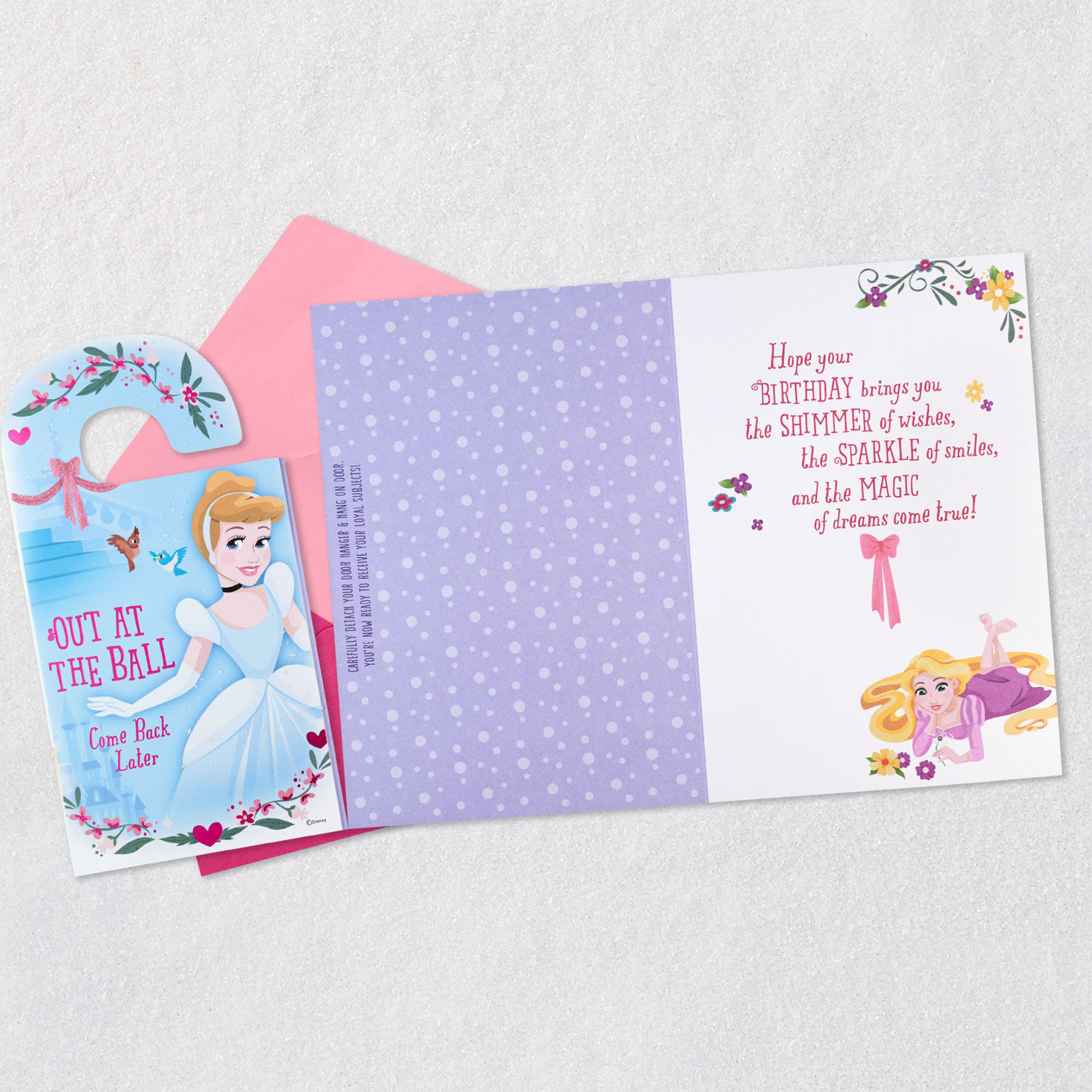 Disney Princess Birthday Card Open card with envelope image number 7