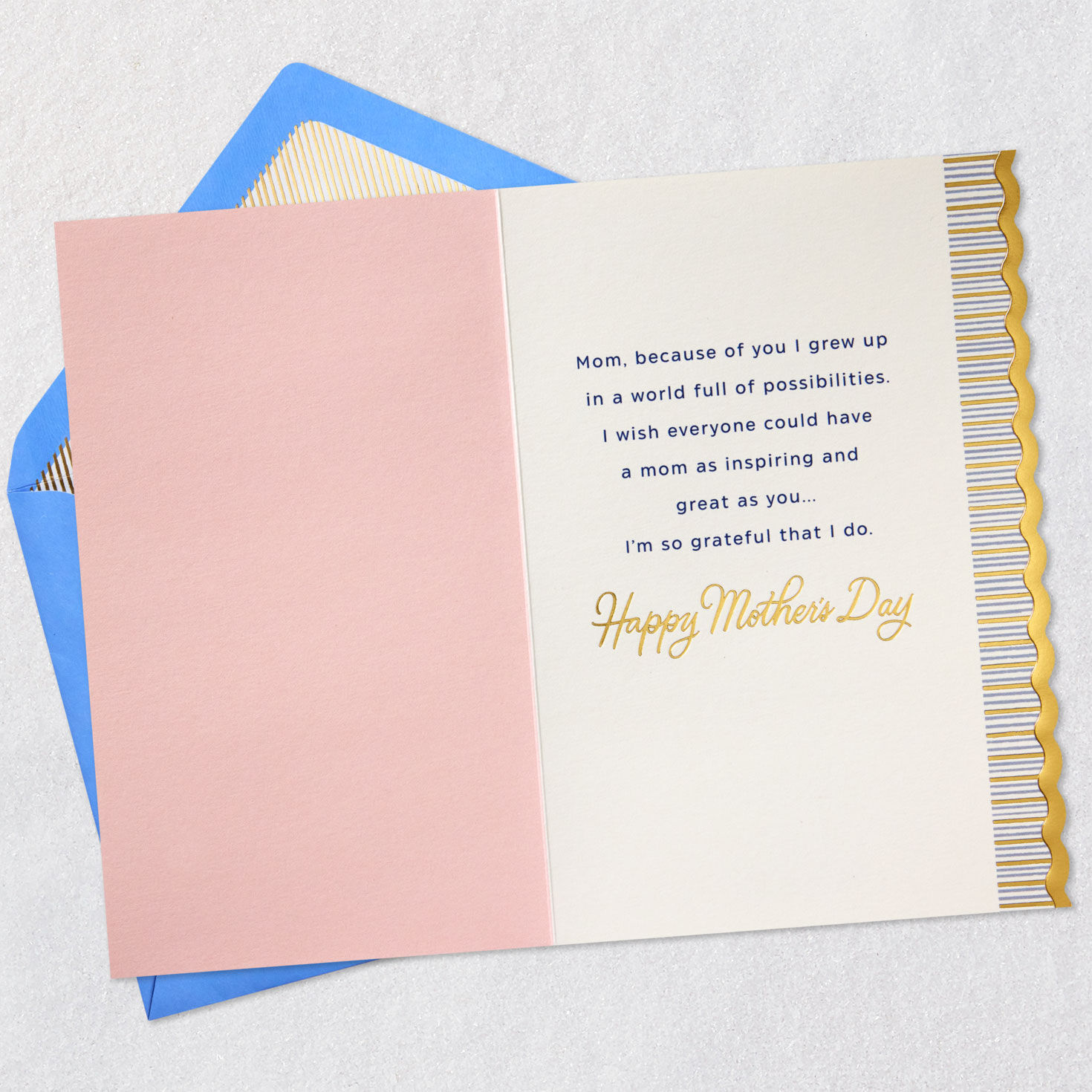 Butterflies on Pink Mother's Day Card for Mom Open card with envelope image number 3