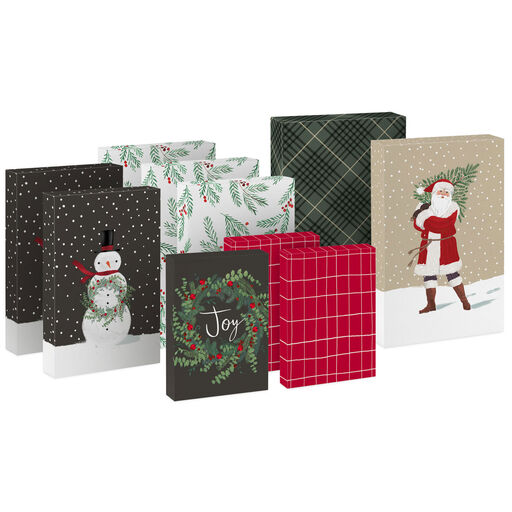 Traditional Designs 10-Pack Assortment Christmas Gift Boxes, 