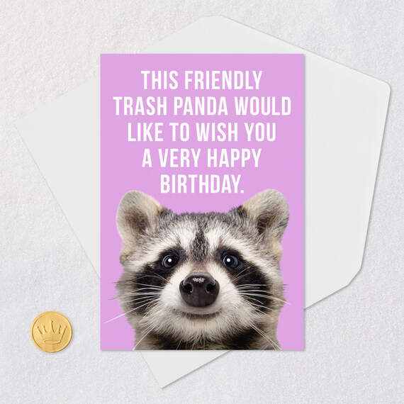 Friendly Trash Panda Funny Birthday Card, , large image number 5