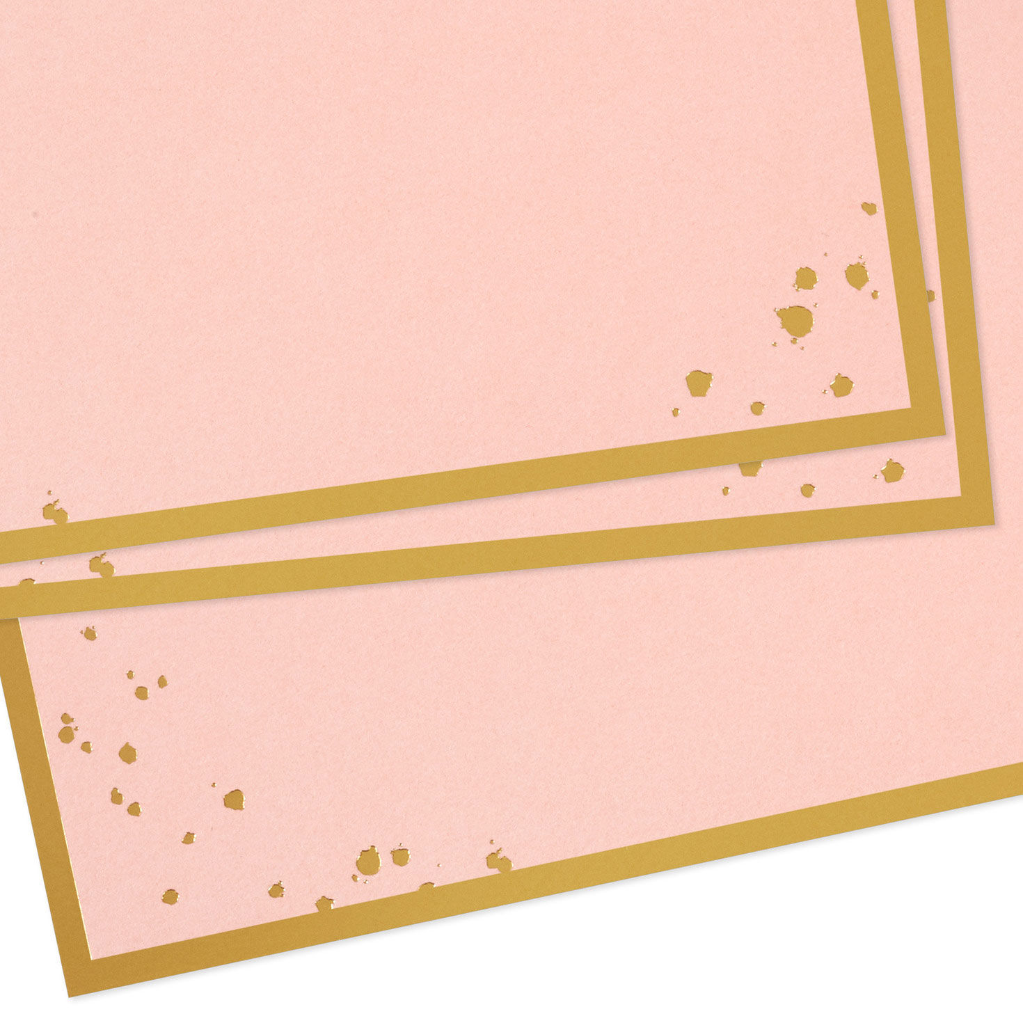 Gold-Framed Pink Flat Blank Note Cards, Pack of 10 - Note Cards ...