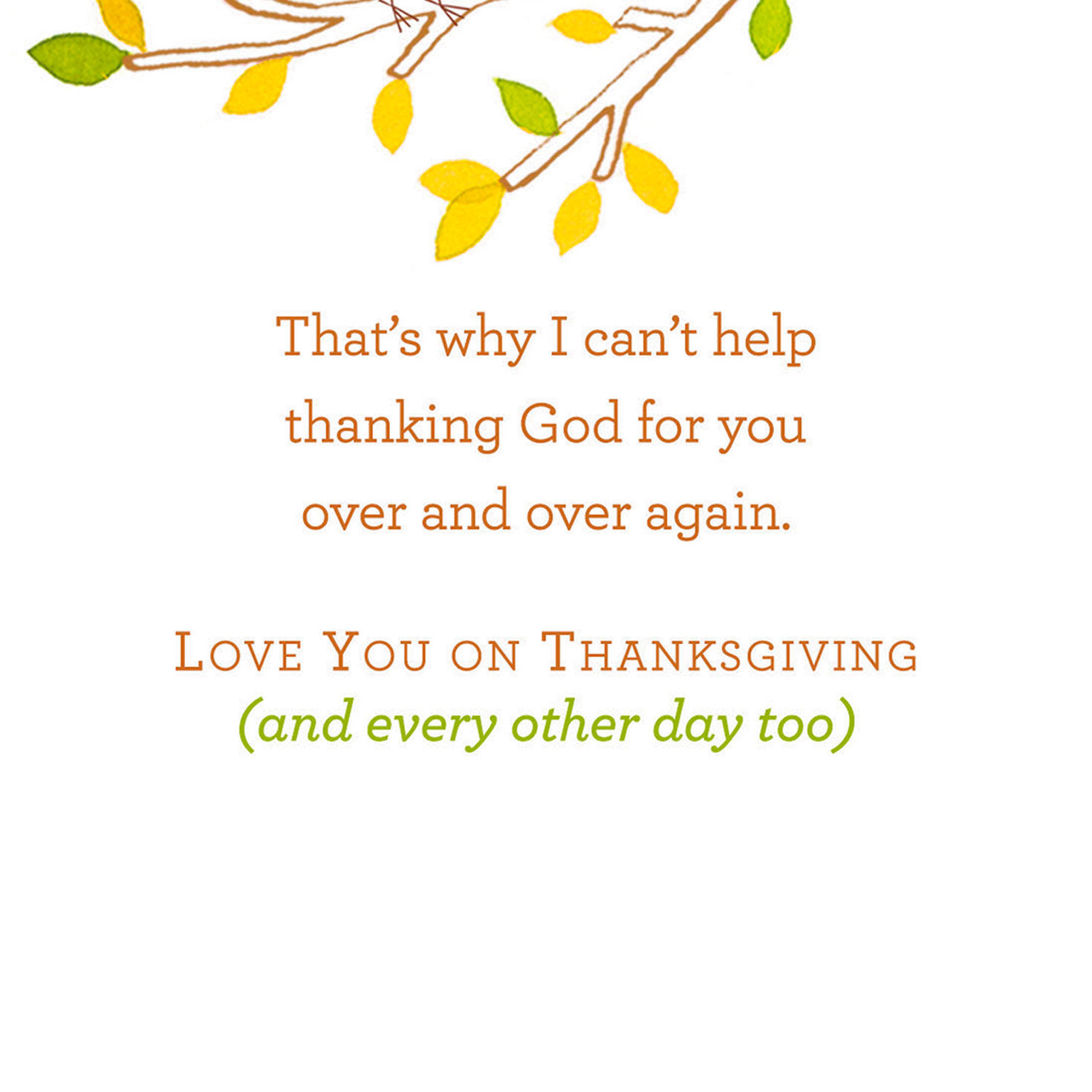 Yellow Love Birds Religious Romantic Thanksgiving Card Sentiment image number 2