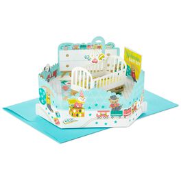 Boy Nursery Pop Up New Baby Card, Boy Nursery Pop Up New Baby Card, , large