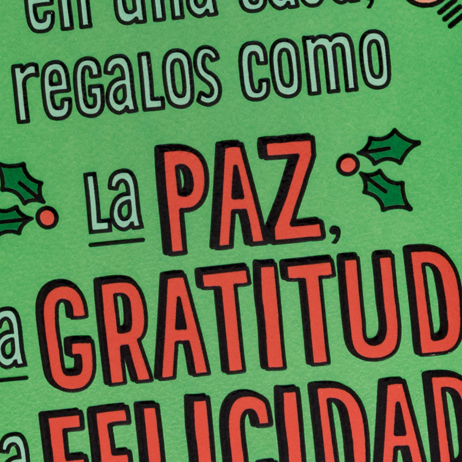 Red and Green Funny Spanish Christmas Card Card Front Detail image number 4