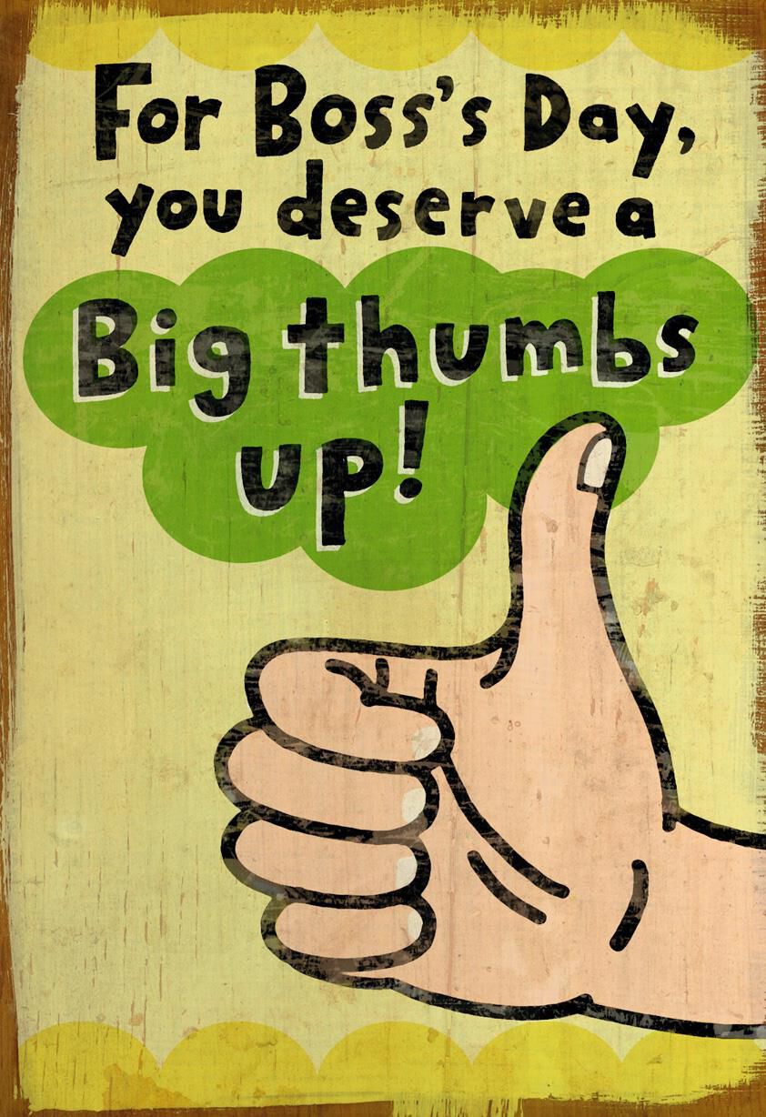 Big Thumbs Up Funny Boss's Day Card