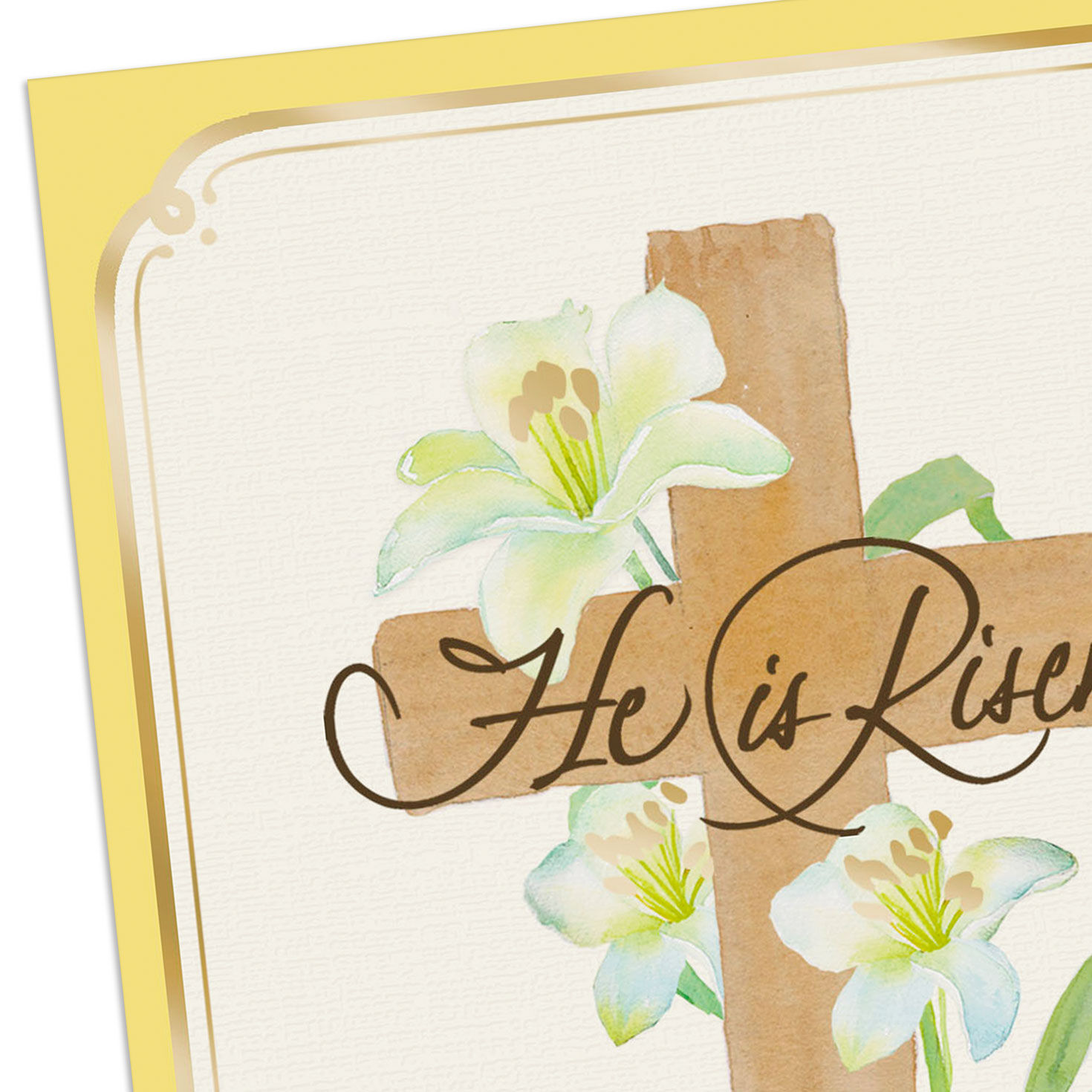 Easter Lily and Cross on Yellow Easter Cards Pack Cover Detail image number 5