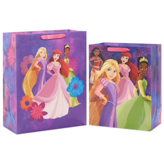 Disney Princess Pretty Purple and Floral 2-Pack Assorted Gift Bags