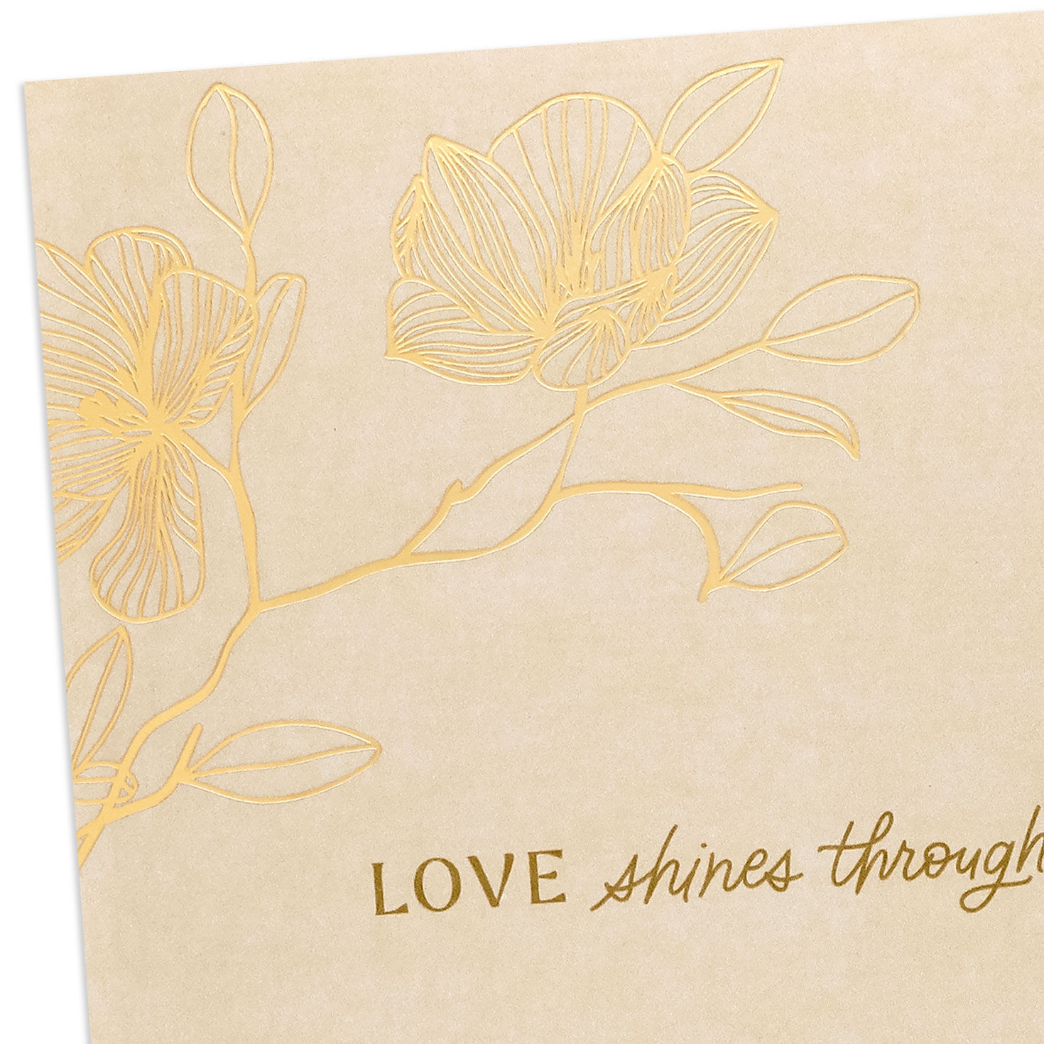 Gold Flowers on Pink Sympathy Card for Loss of Her Card Front Detail image number 4