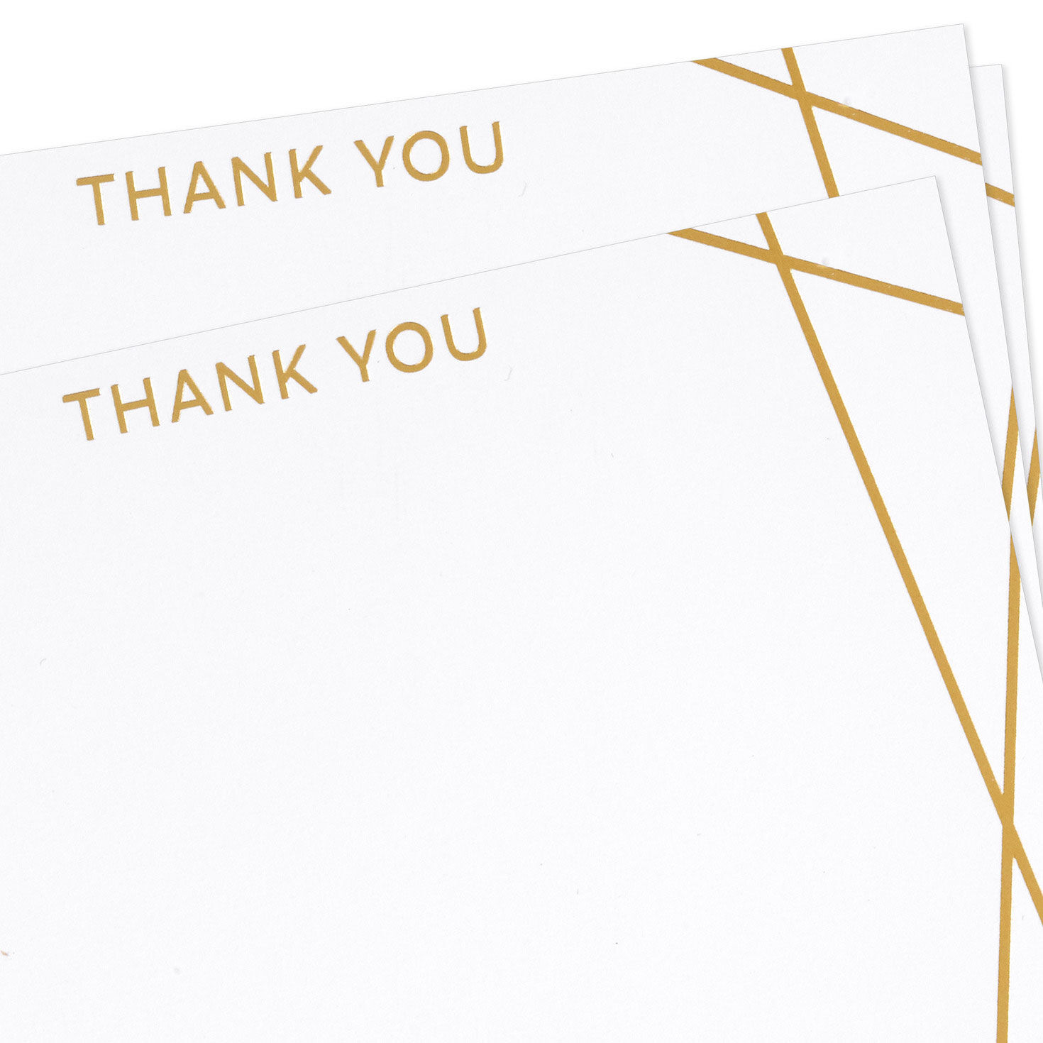 White and Gold Flat Blank Thank You Note Cards Pack  image number 3