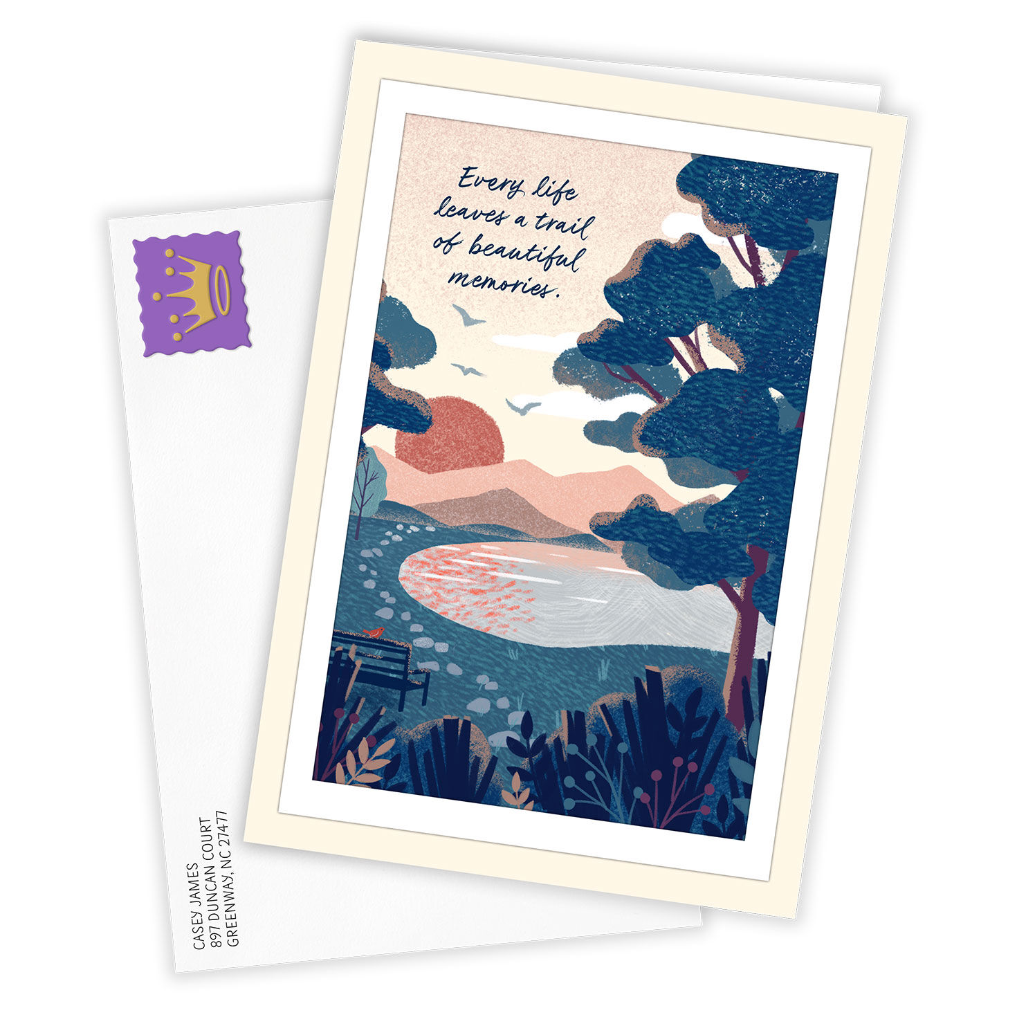 Nature Scene Personalized Sympathy Card Card Front with Envelope image number 2