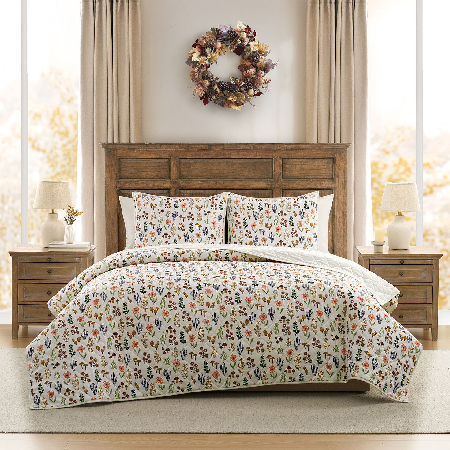 Hallmark 3-Piece Multicolor Hayra Fall Quilt Set in use image number 5