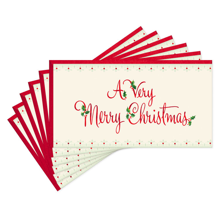 Lettering With Flora Flourishes Money Holder Christmas Cards, Pack of 6