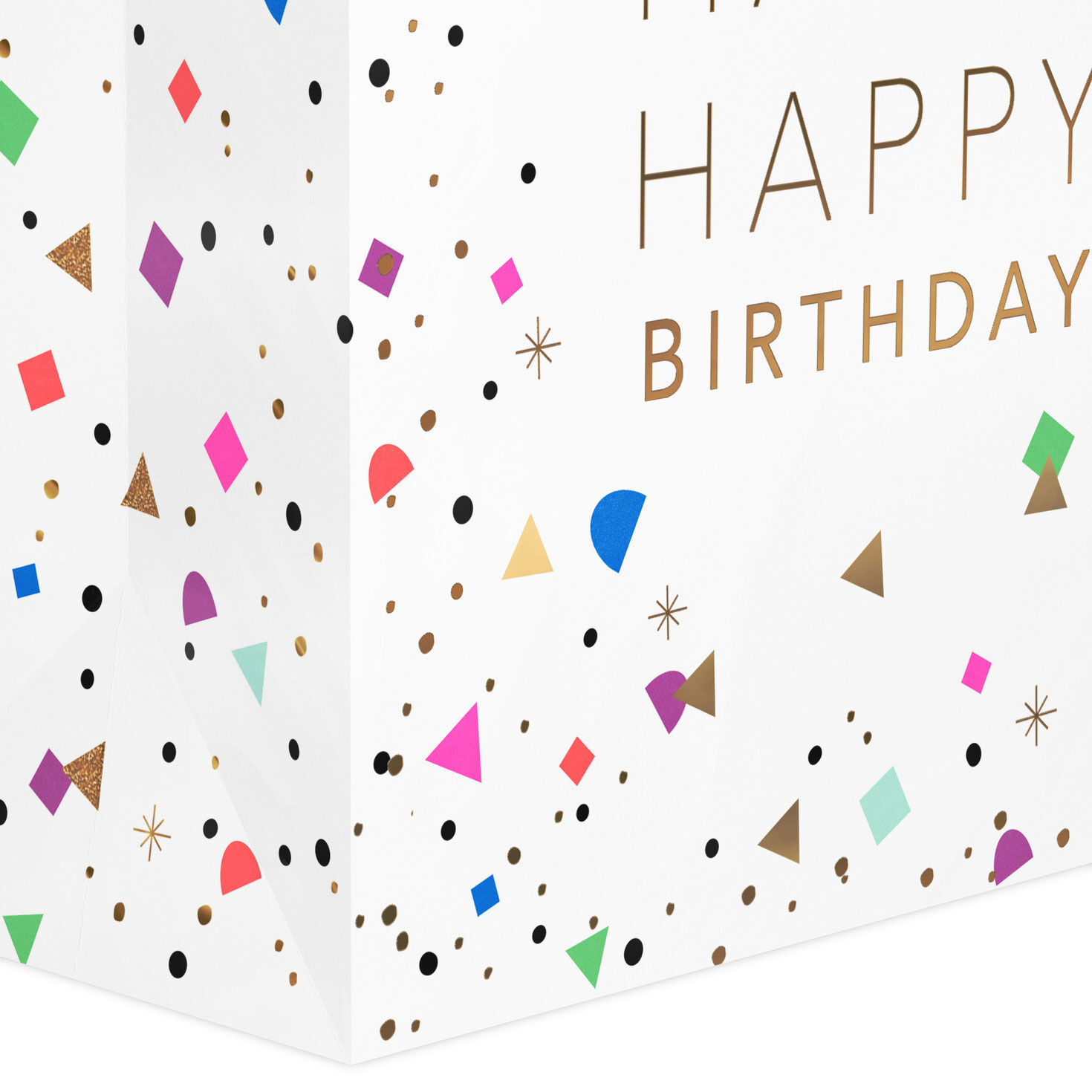 Happy Birthday Lettering and Confetti Large Bag Base/Side Detail image number 5