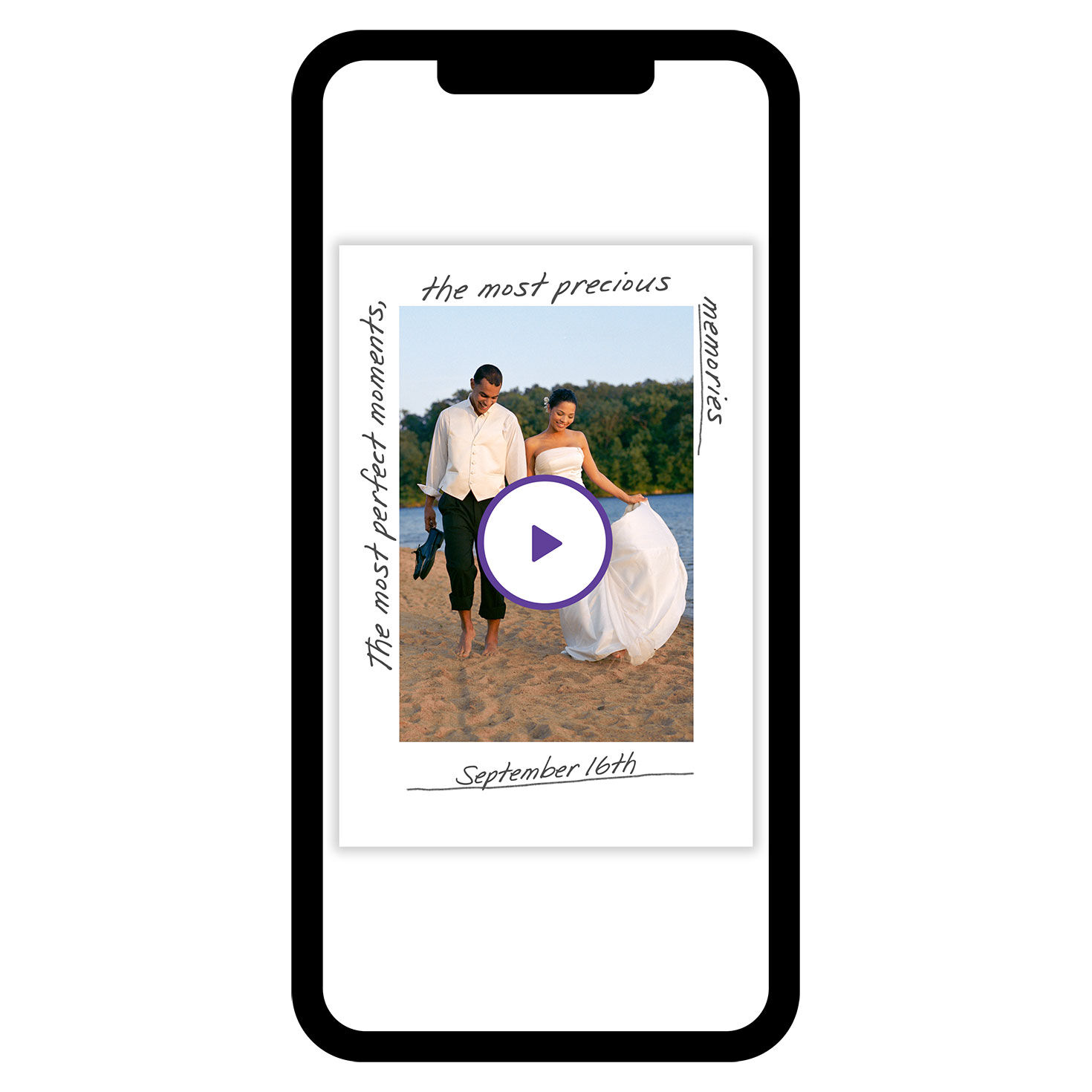 Moments and Memories Vertical White Frame eCard