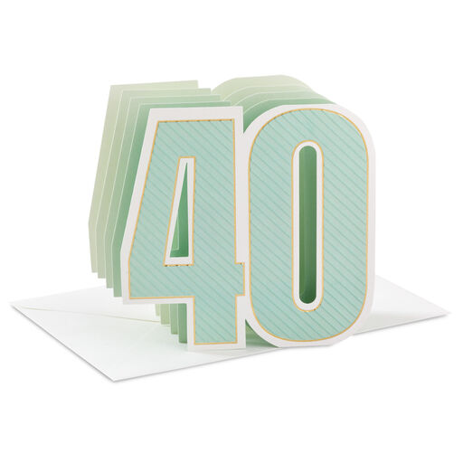Here's to You 3D Pop-Up 40th Birthday Card, 