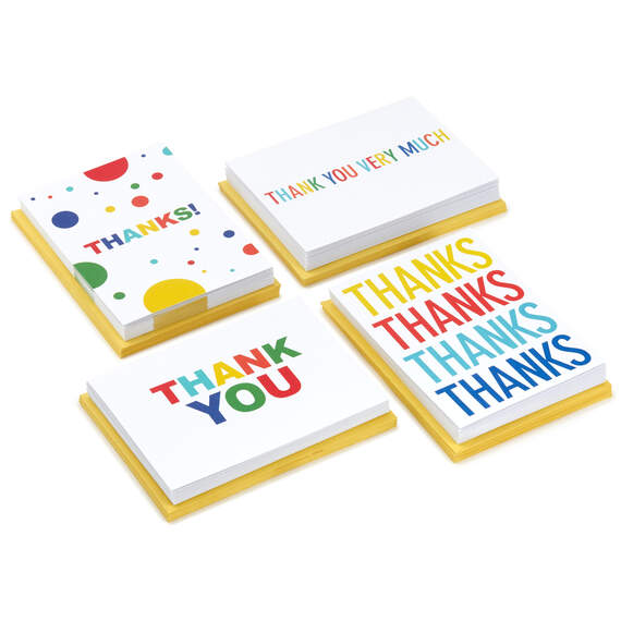 Primary Colors Assorted Blank Thank-You Notes, Pack of 48