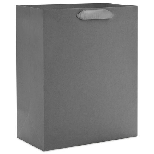 9.6" Gray Medium Gift Bag, 