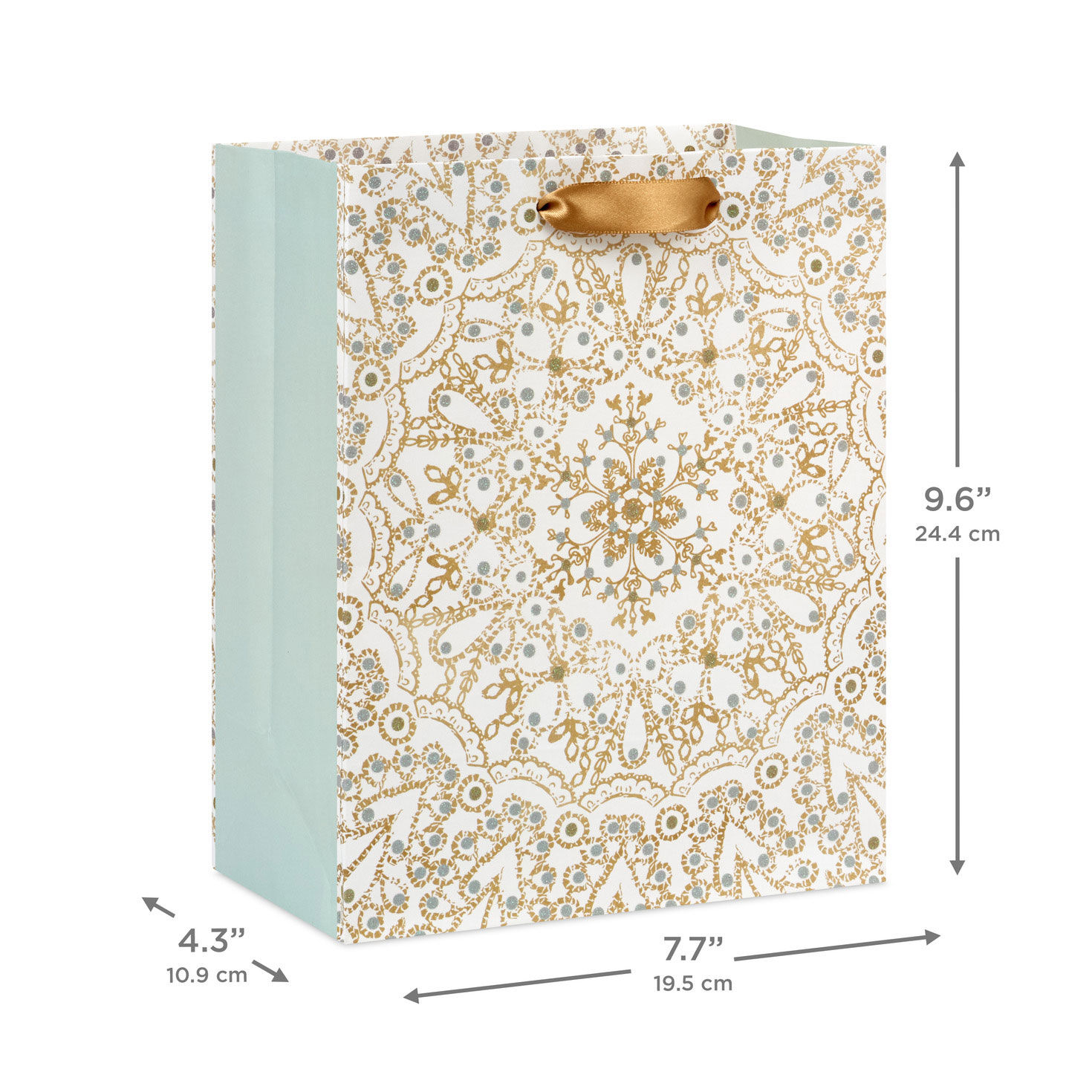 9.6" Snowflake Mandala Medium Holiday Gift Bag for only USD 3.49 | Hallmark