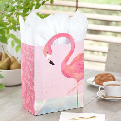 13" Fabulous Flamingo Gift Bag, 