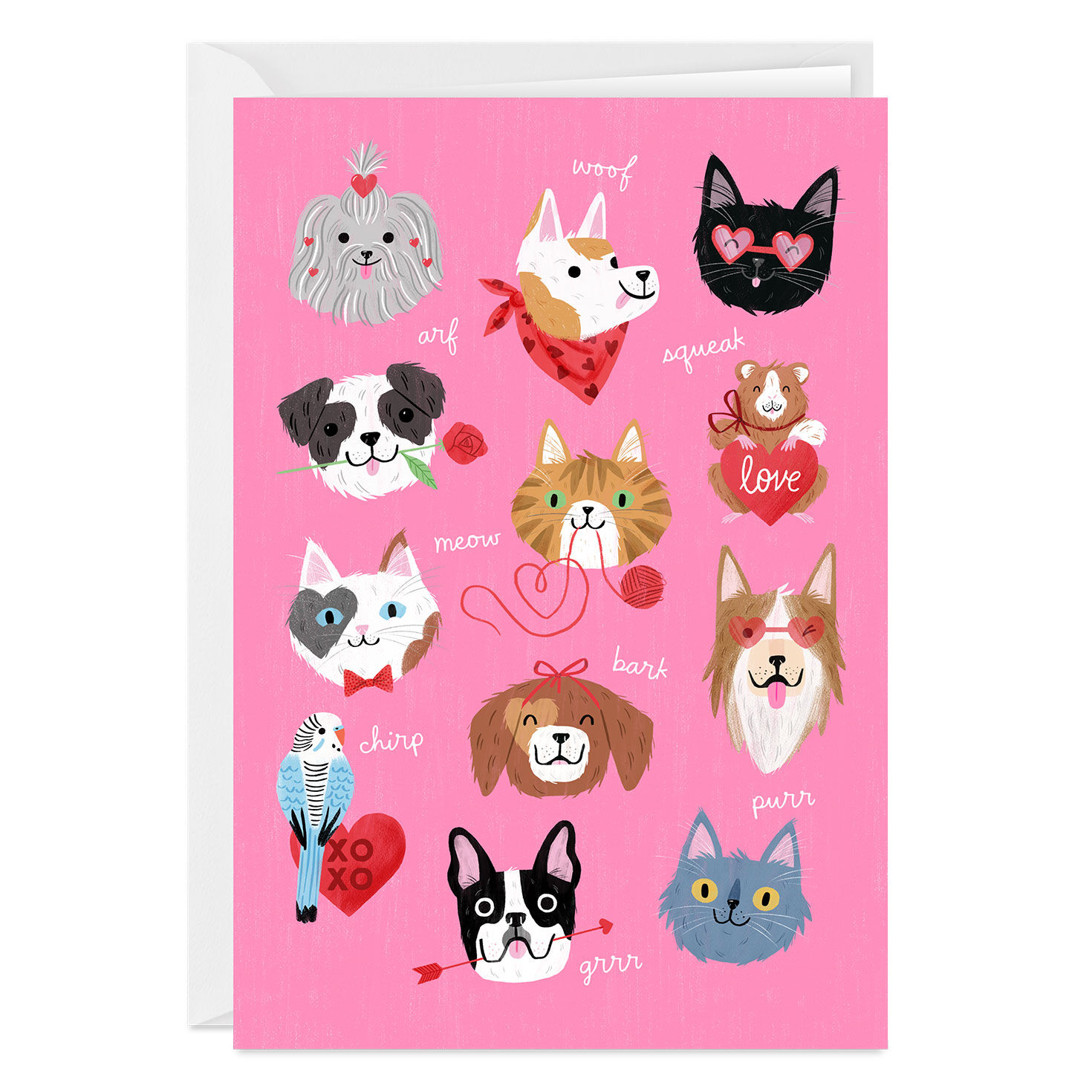 Cute Pet Love Wishes Custom Valentine's Day Card