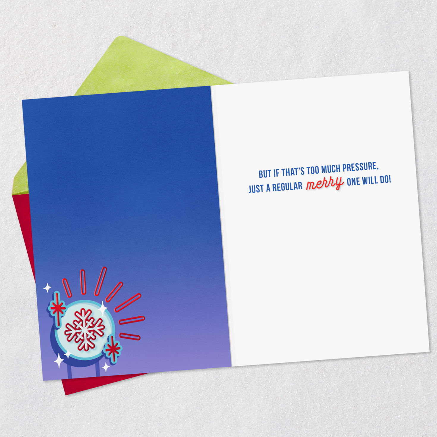 Vegas Sign Santa Claus Funny Christmas Card Open card with envelope image number 3