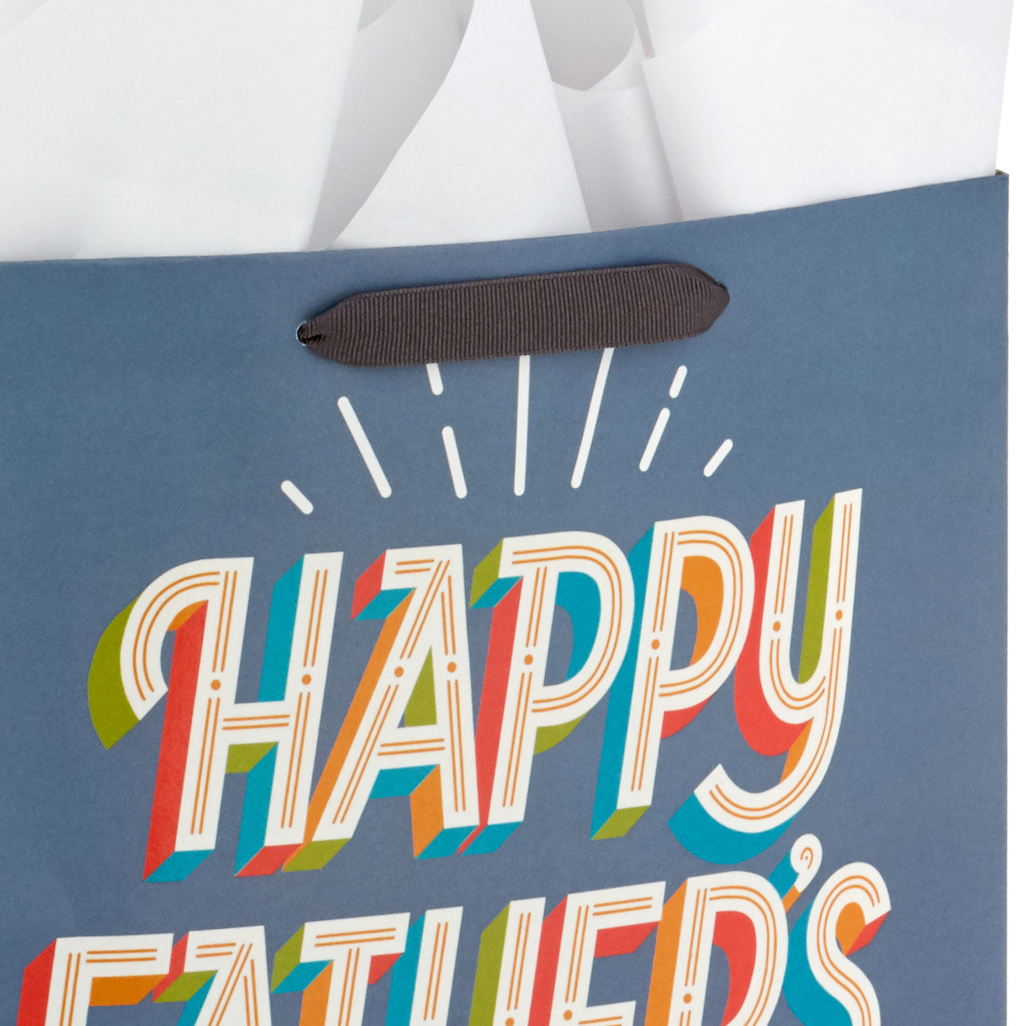 13" Happy Father's Day on Gray Large Gift Bag With Tissue Paper for only USD 5.99 | Hallmark