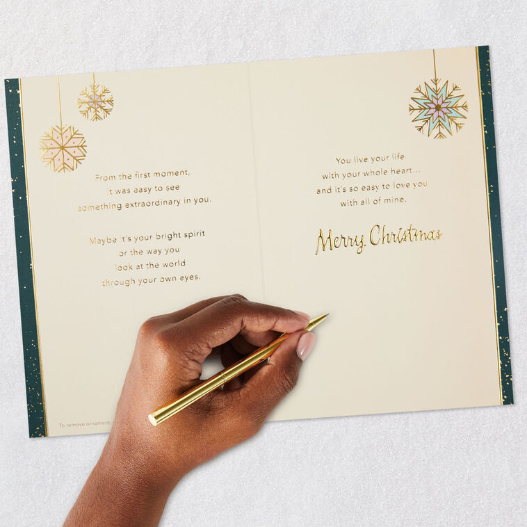 Daughter Christmas Card With Snowflake Ornament signing card image number 8