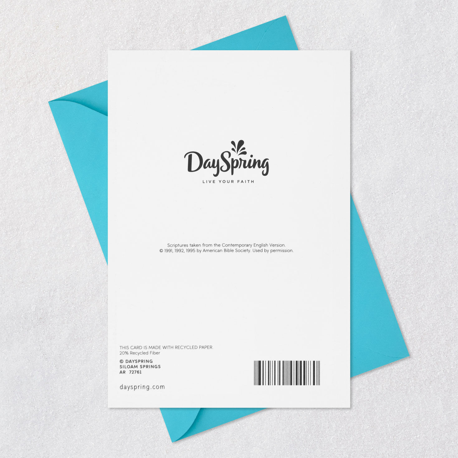 Landscape and Leaves Religious Encouragement Card Envelope Back with Seal image number 8