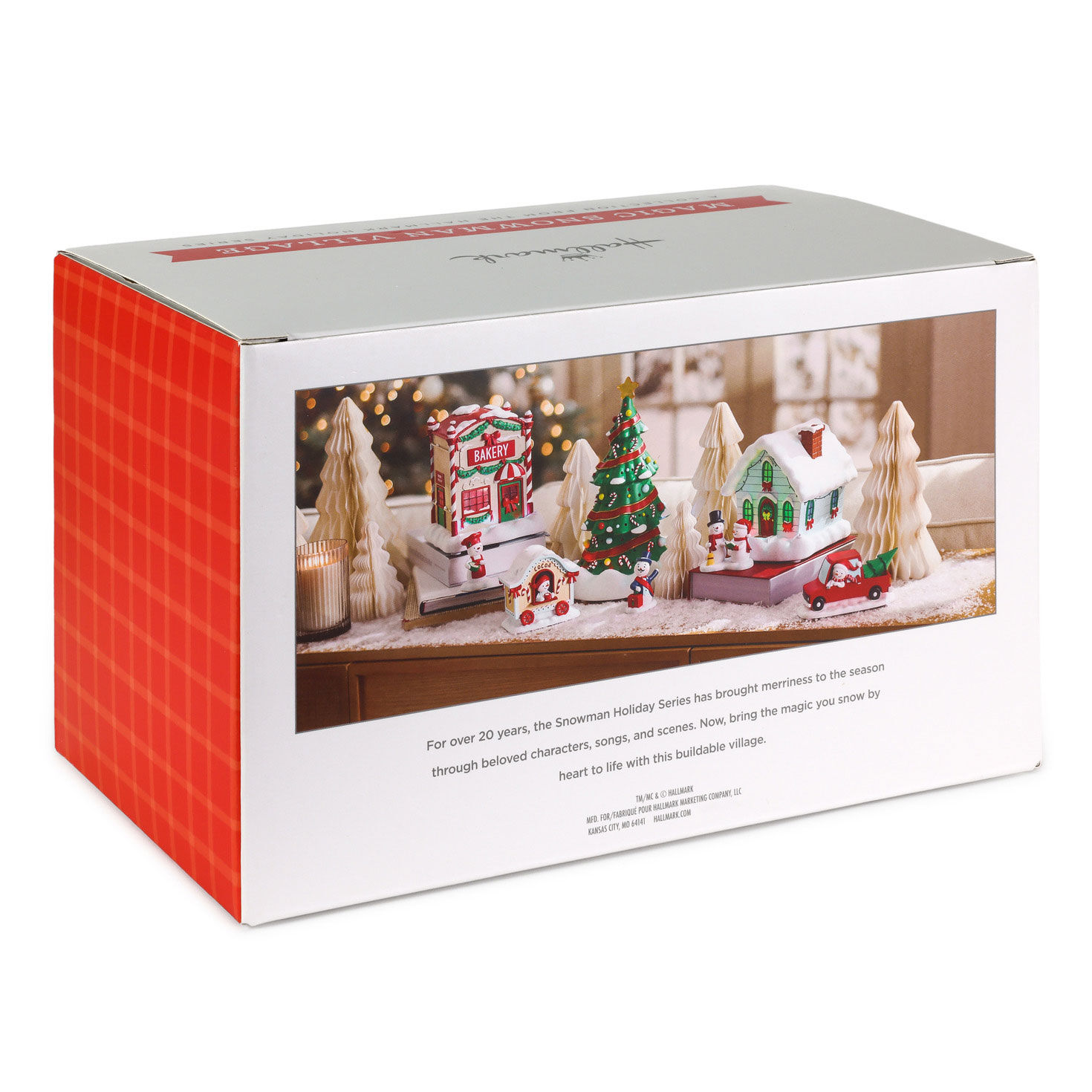 Snowman Village Red Pickup Truck Decoration package back image number 6