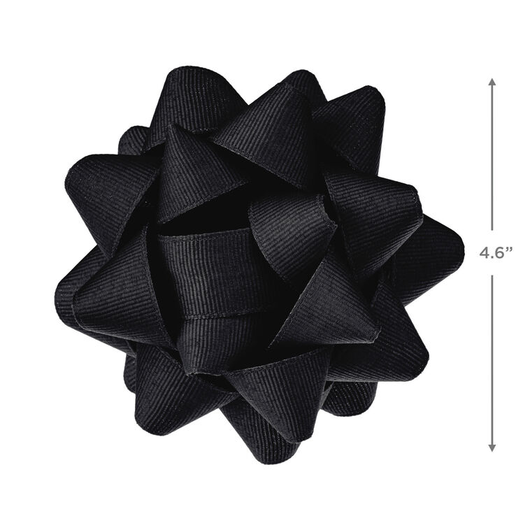 Black Grosgrain Ribbon Gift Bow, 4.6", Black, large image number 2