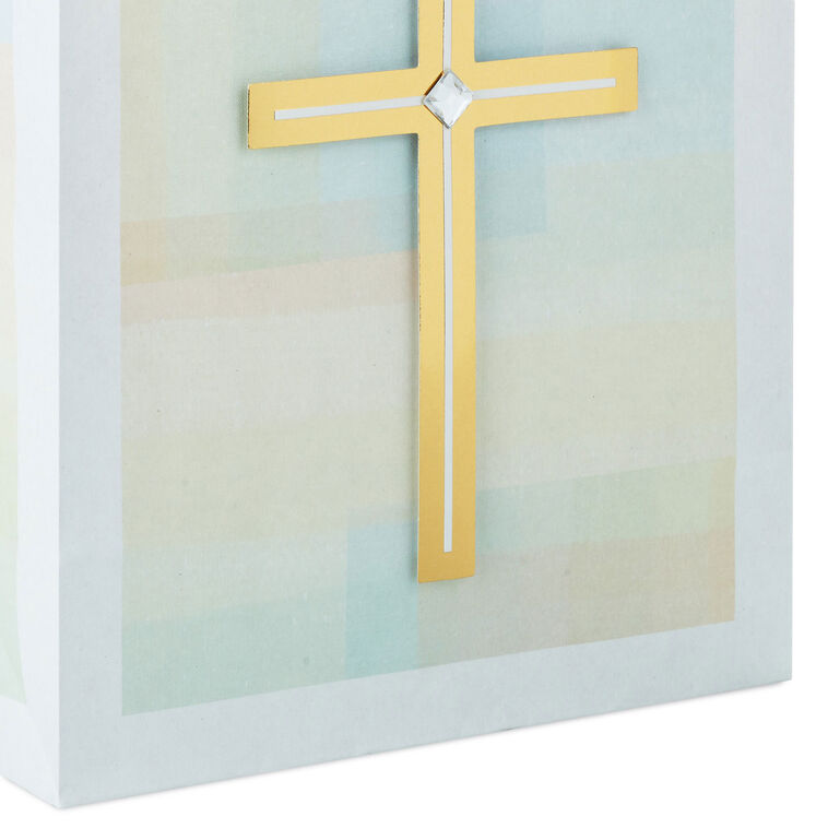 Gold Cross on Pastel Medium Gift Bag Base/Side Detail image number 5