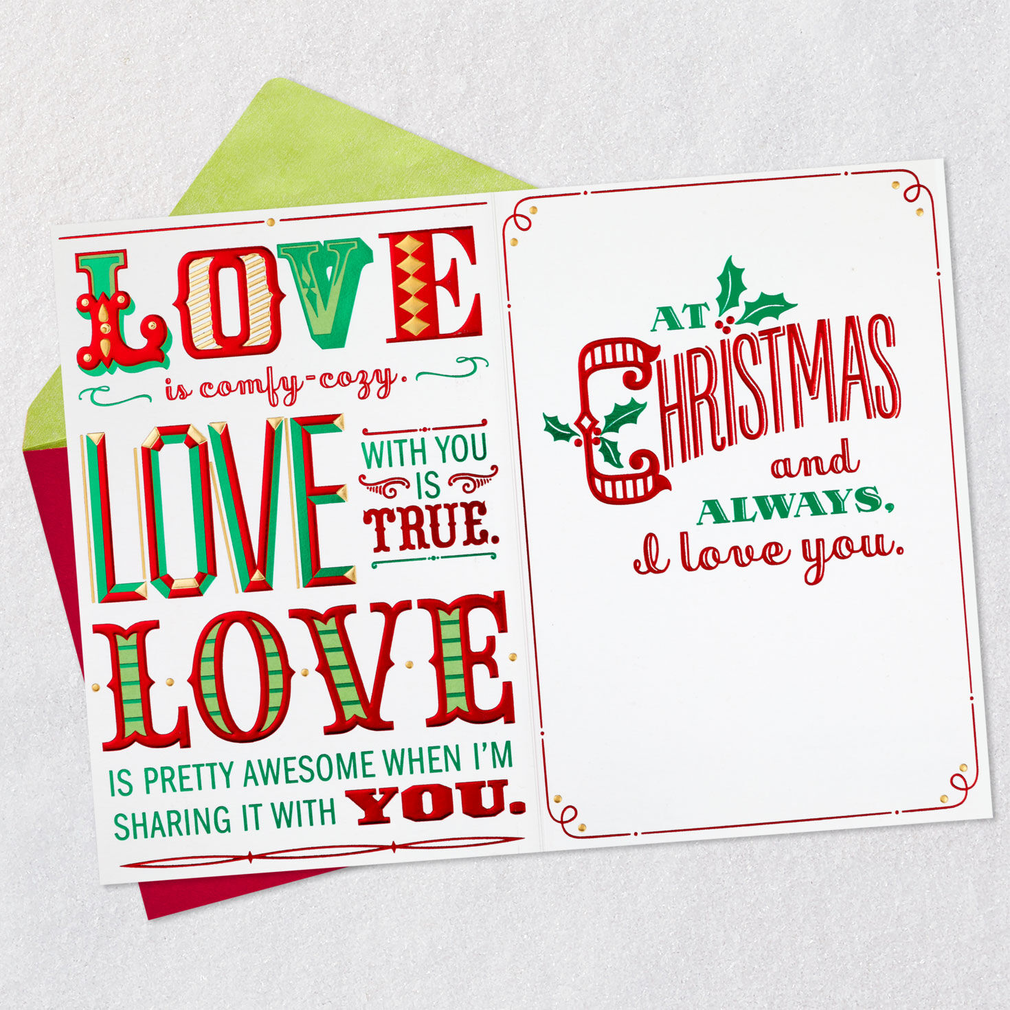 Love Is Romantic Christmas Card - Greeting Cards | Hallmark