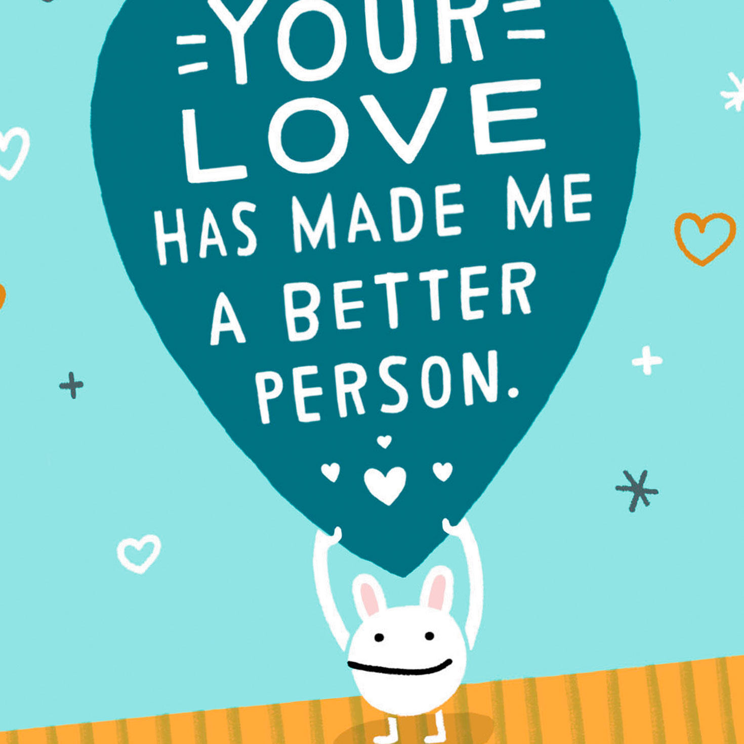 Blue Heart Critter Funny Love Card Card Front Detail image number 4