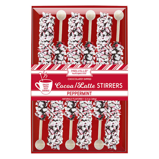 Melville Candy Dark Chocolate Peppermint Stirrers, Set of 6, 