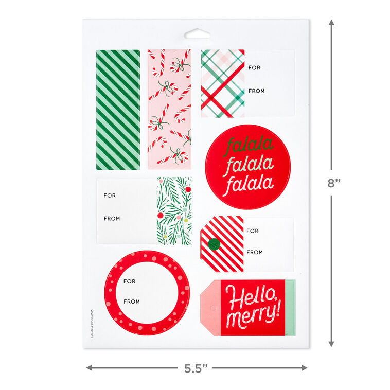 Fa La La Fun Christmas Gift Tag Stickers measurement image number 3