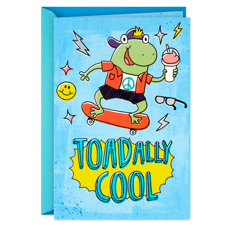 Toadally Cool Skateboard Birthday Card