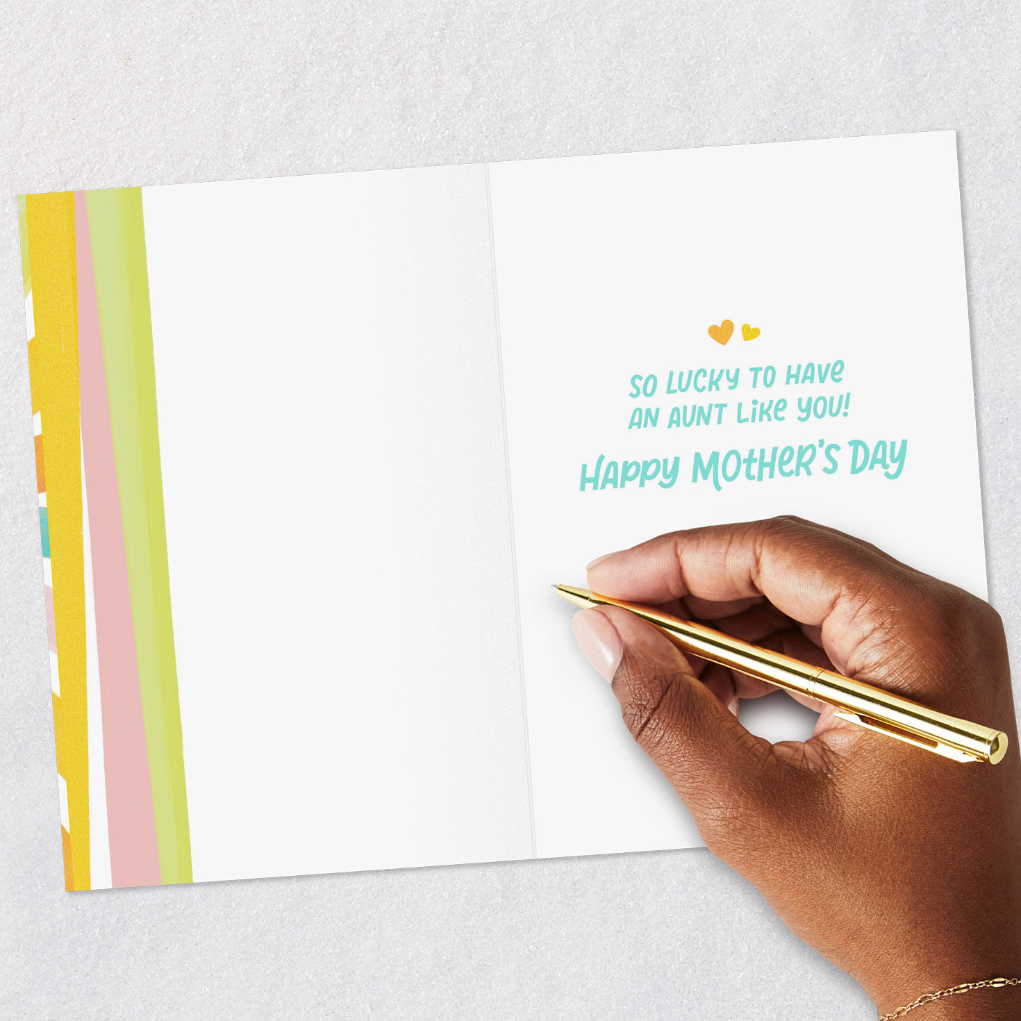 Colorful Sunrays Aunt Mother's Day Card Signing card image number 6