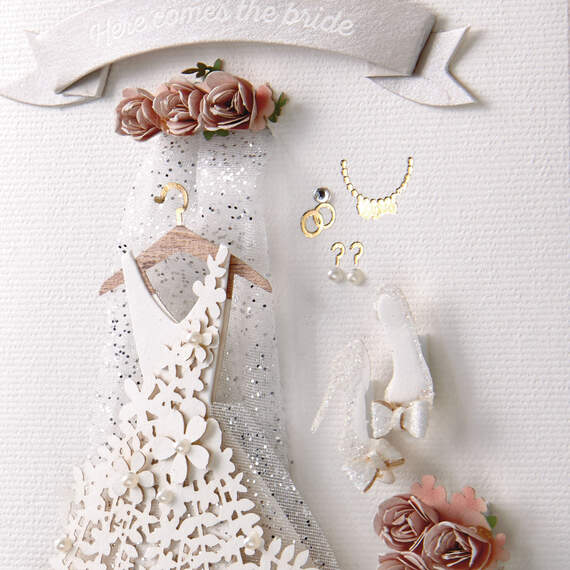 Here Comes the Bride Wedding Card, , large image number 4