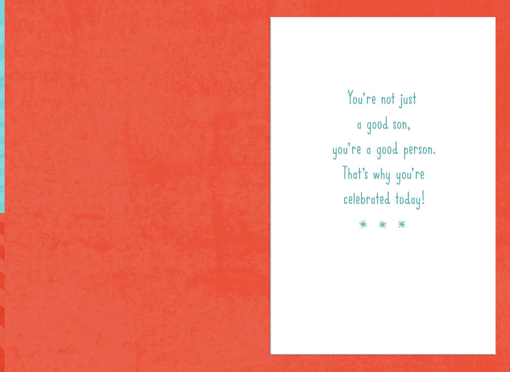 Smart, Funny, Good-Hearted Birthday Card for Son