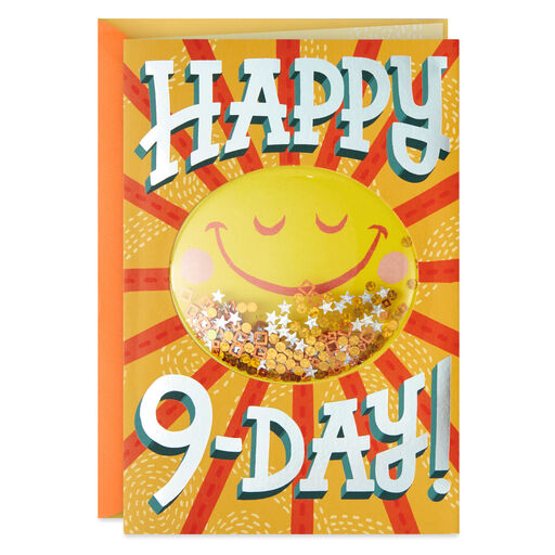 Happy Confetti Sun 9th Birthday Card, 