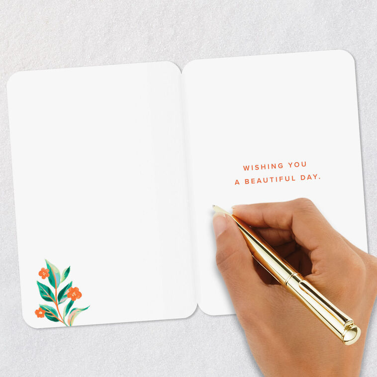 Tropical Flowers Hello Friend Friendship Card Signing card image number 6