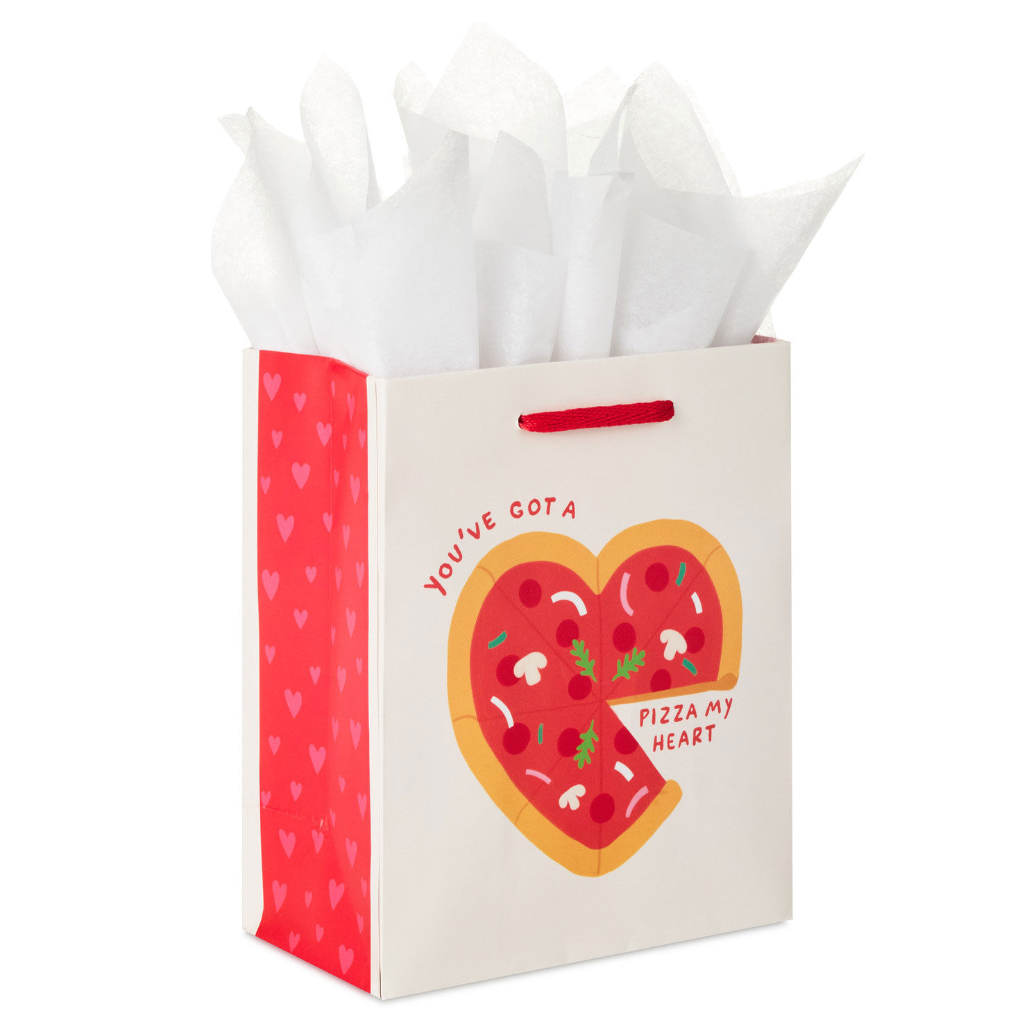 6.5" You've Got a Pizza My Heart Small Gift Bag With Tissue Paper