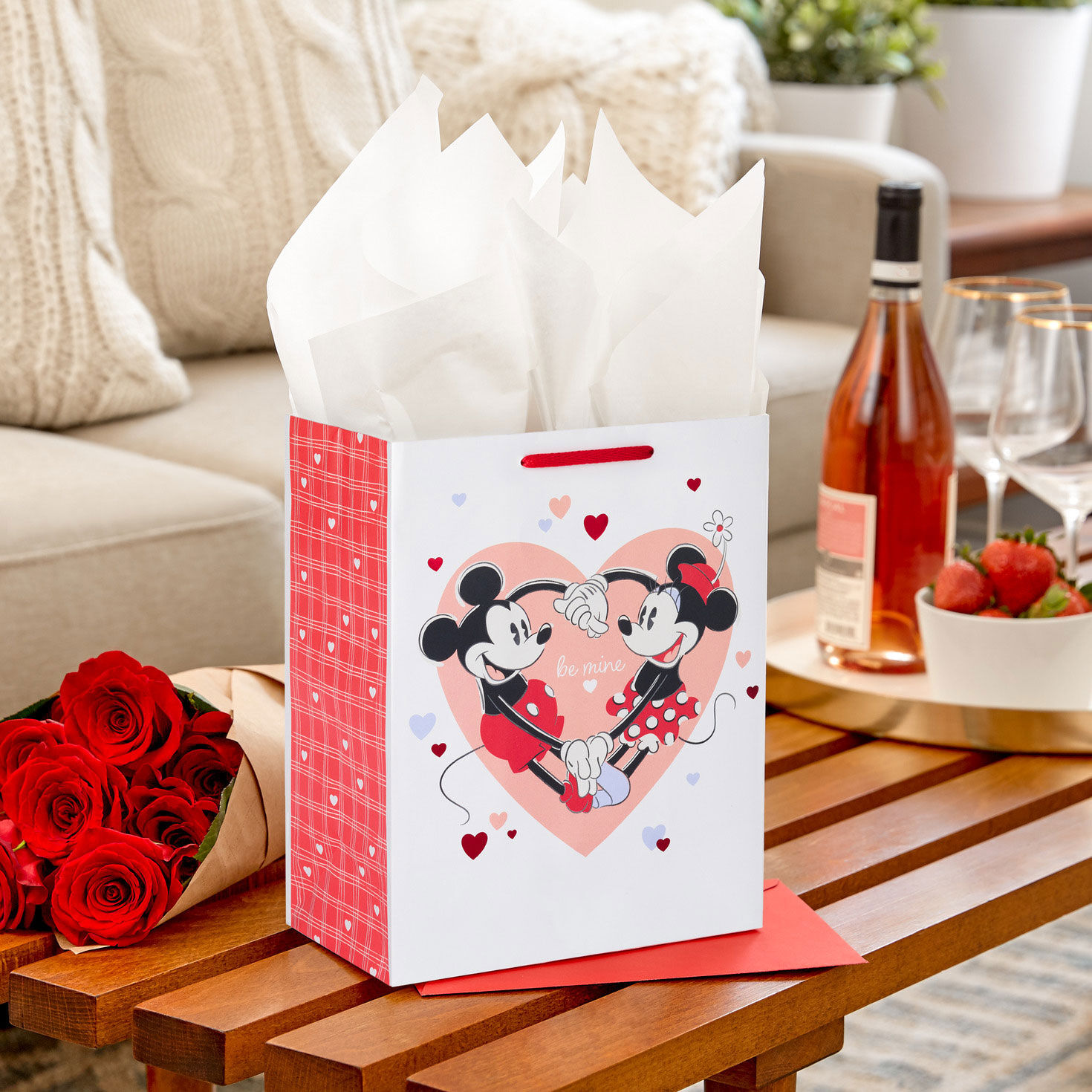 Disney Mickey and Minnie in Be Mine Heart Gift Bag in use image number 2