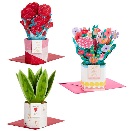 Hallmark Paper Wonder 3D Pop-Up Valentine's Day Card Assortment, 