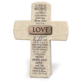 Love Stone Cross - 1 Corinthians 13:4, 7, 13, Love Stone Cross - 1 Corinthians 13:4, 7, 13, , large