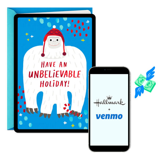 Happiest Holidays Yeti Venmo Holiday Card, 