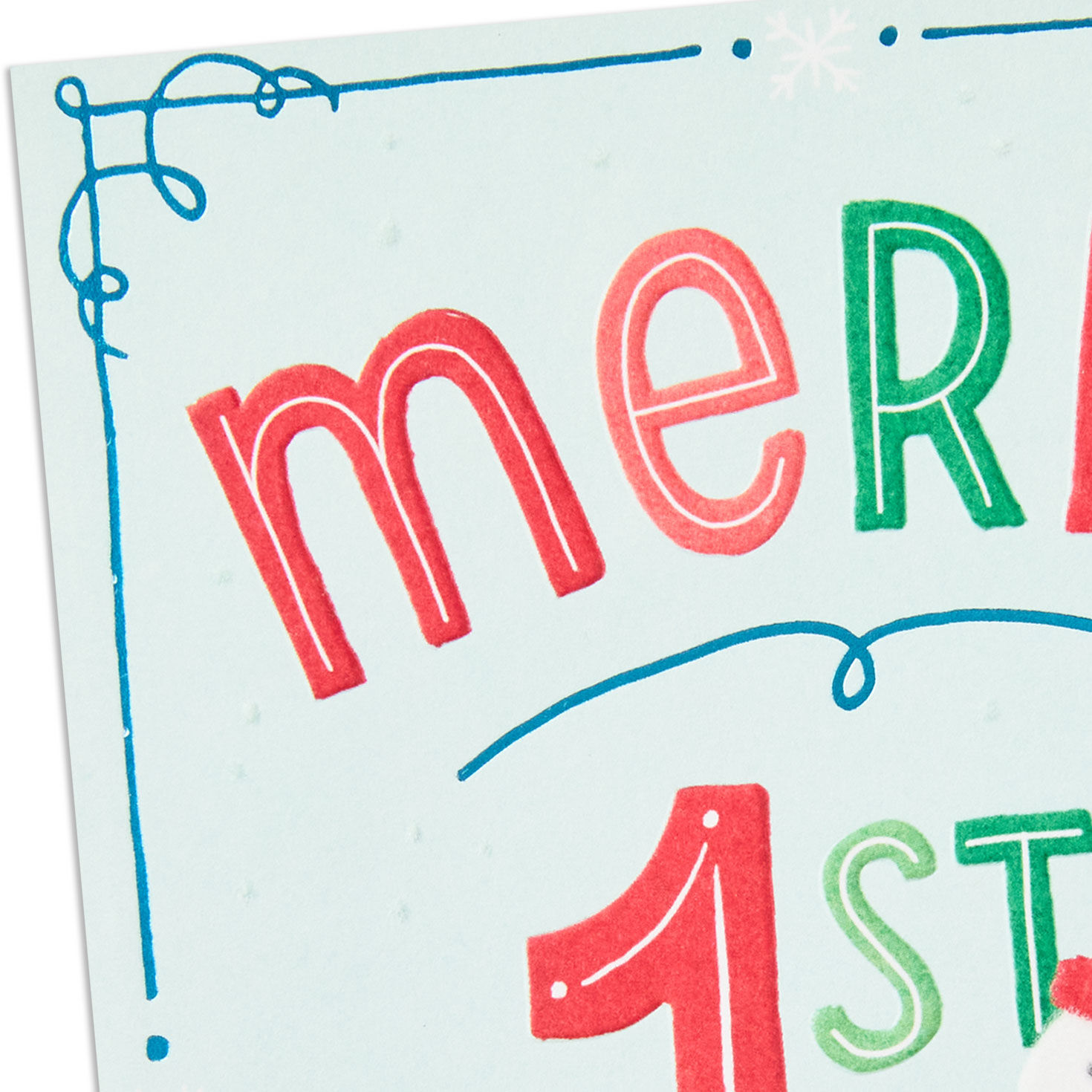 Merry Snowman Babys 1st Christmas Card Card Front Detail image number 5