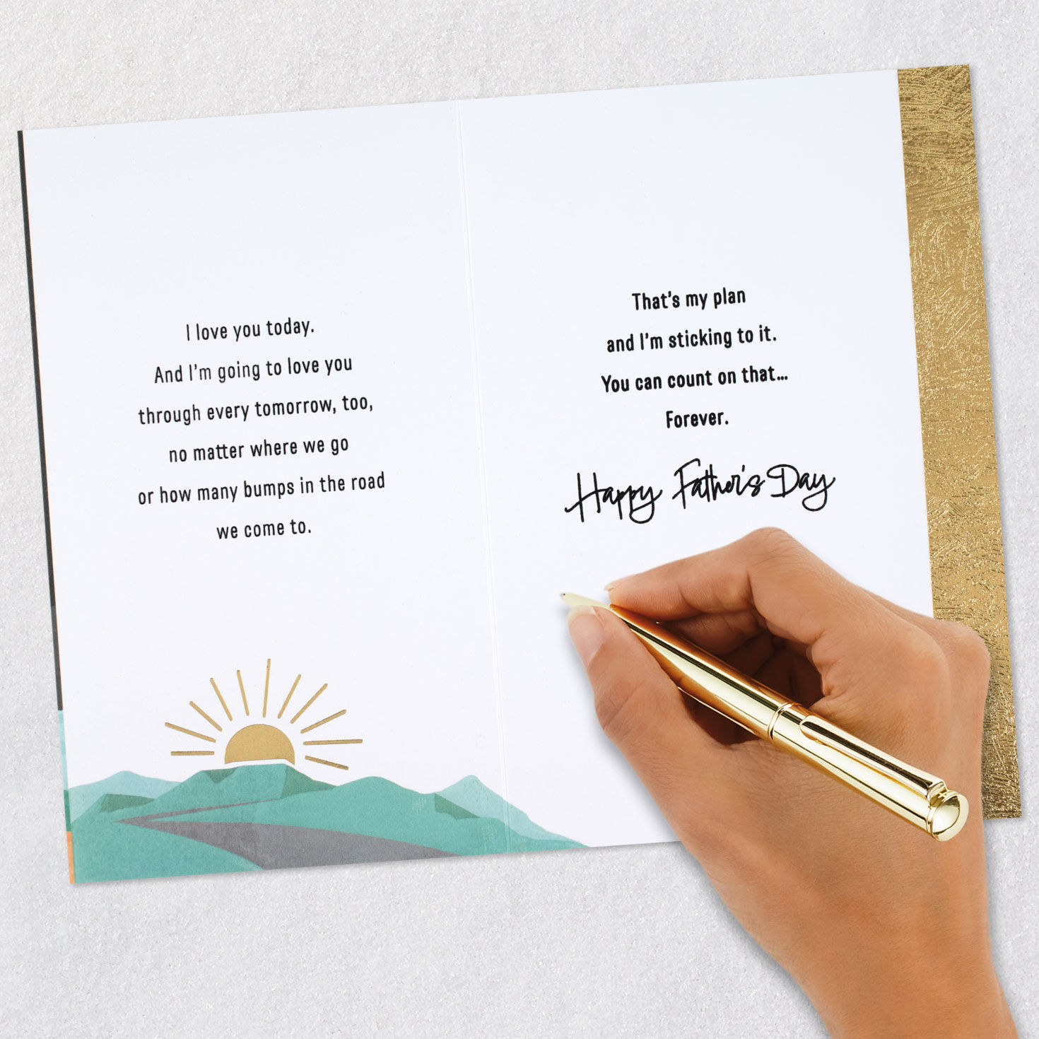 Gold Sun on Black Father's Day Card Signing card image number 7